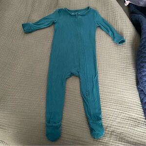 Lark Bamboo Cozy Teal Kids Footie Pajamas